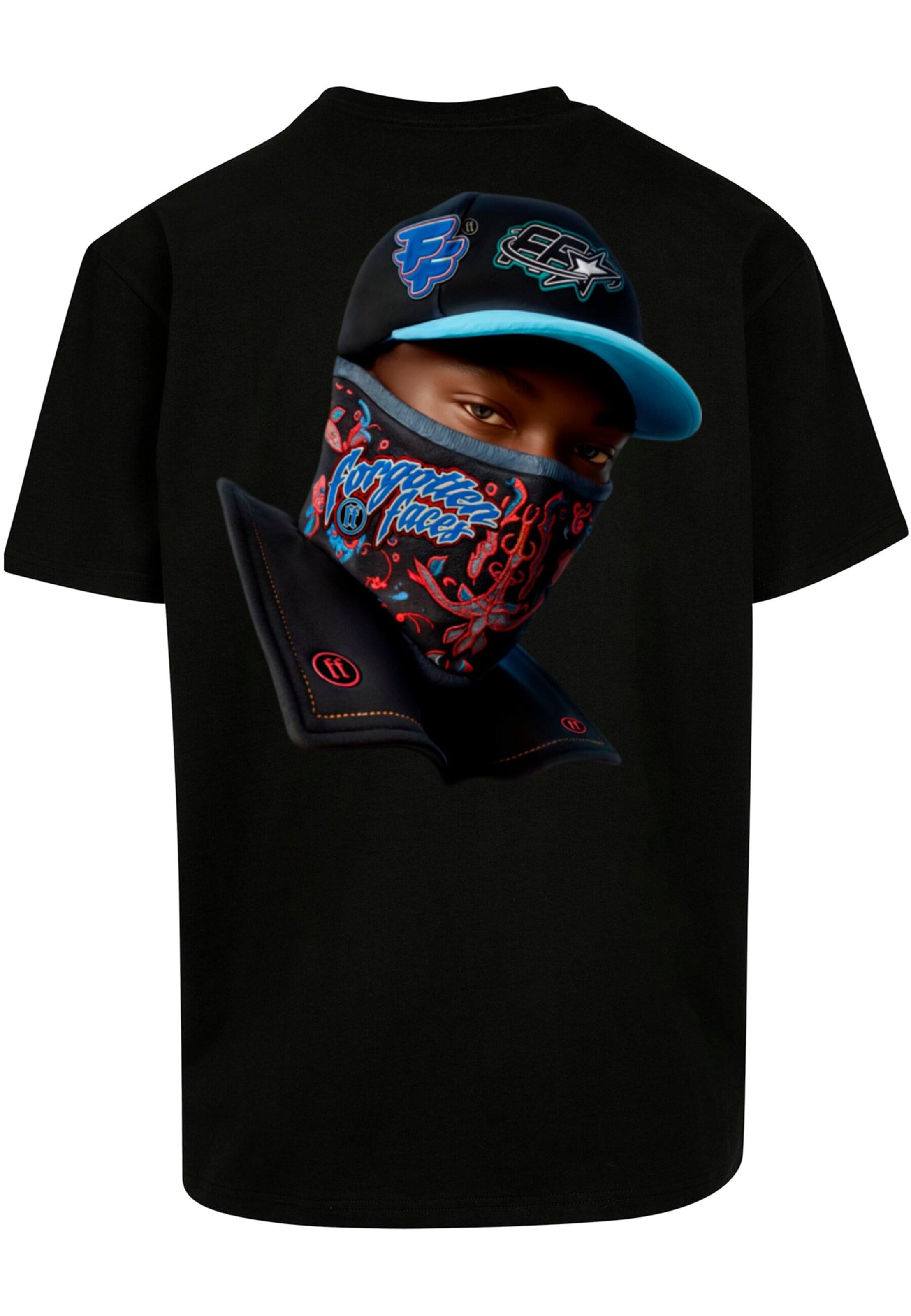 Forgotten Faces Μπλουζάκι 'Hooded Guy' σε μαύρο