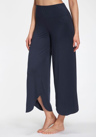 LASCANA Wide Leg Pyjamahose in Blau: Vorderseite