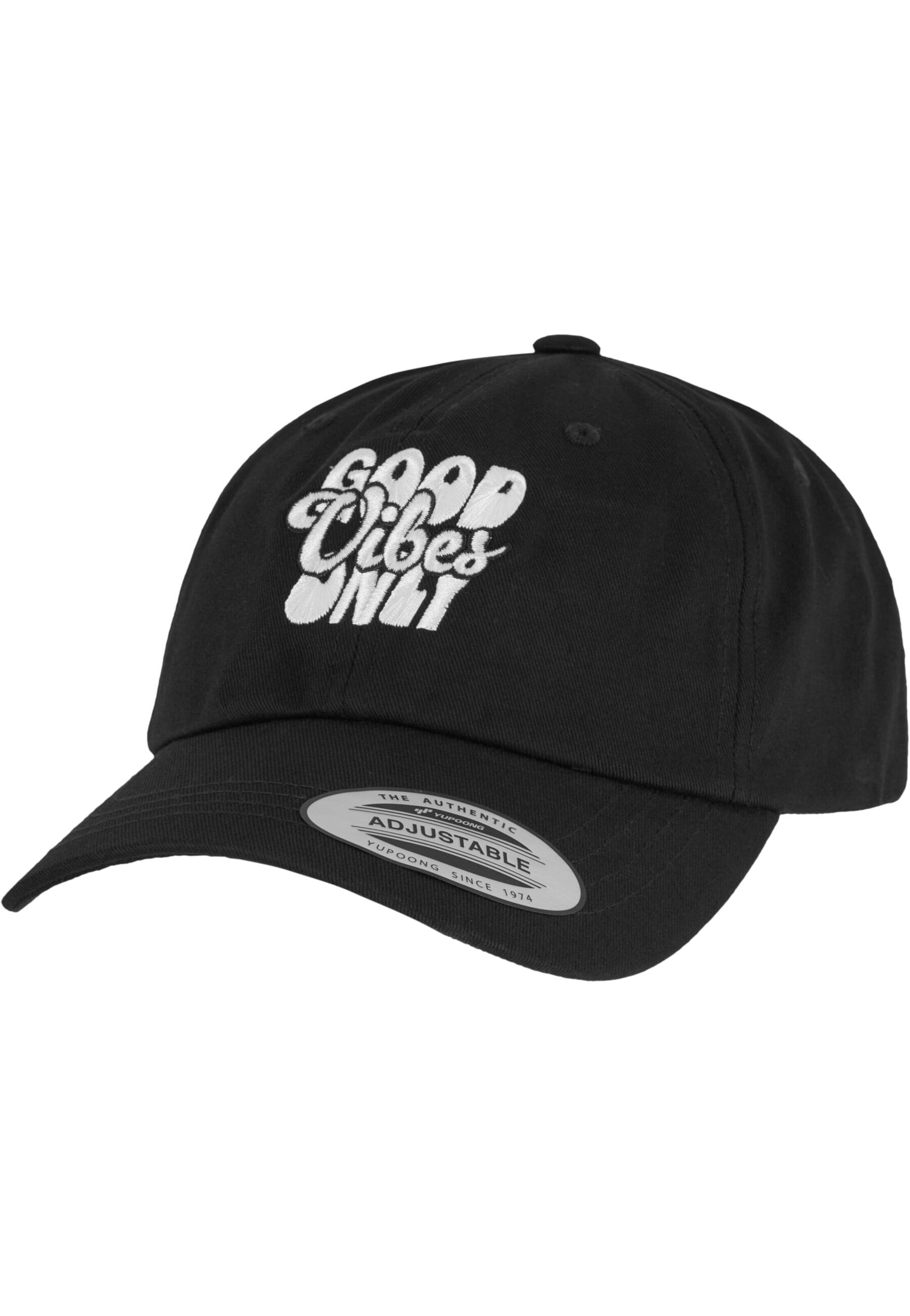 Mister Tee Cap 'Good Vibes Only' in Black: front