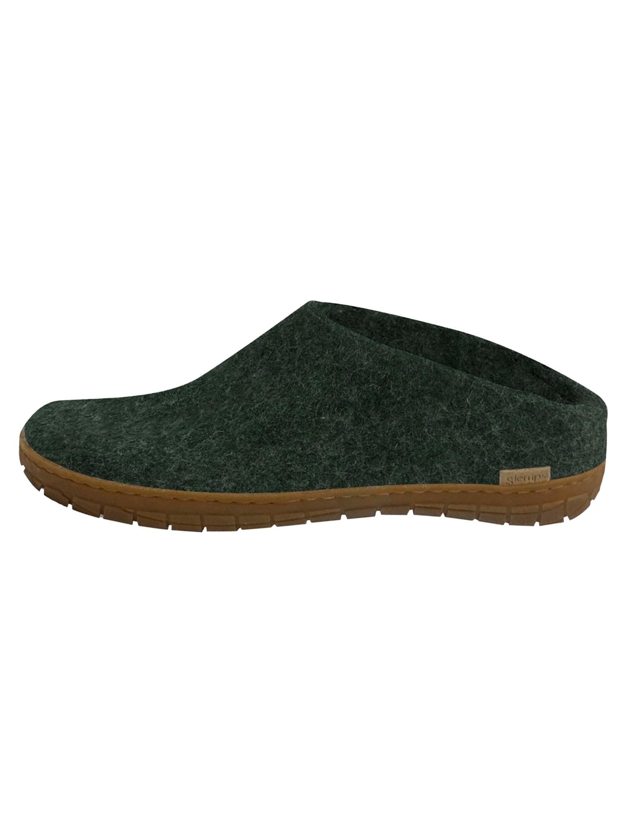 Glerups Slippers 'Honey' in Green: front