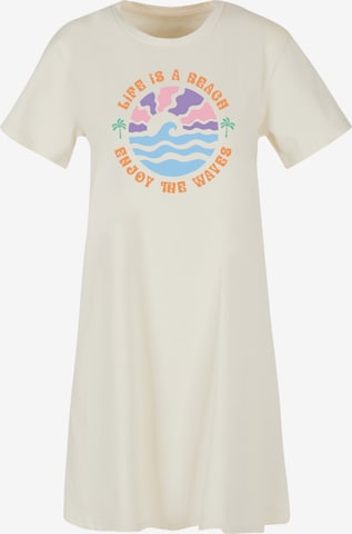 F4NT4STIC Kleid 'Life Is A Beach Enjoy The Waves' in Beige: Vorderseite