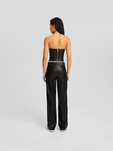 Bershka Regular Broek in Zwart