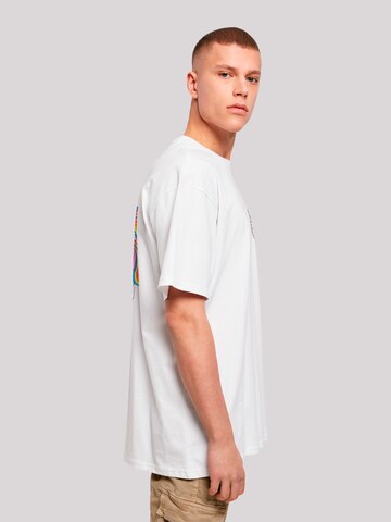 F4NT4STIC Shirt 'Alice im Wunderland Uhr Hase Heroes of Childhood' in White