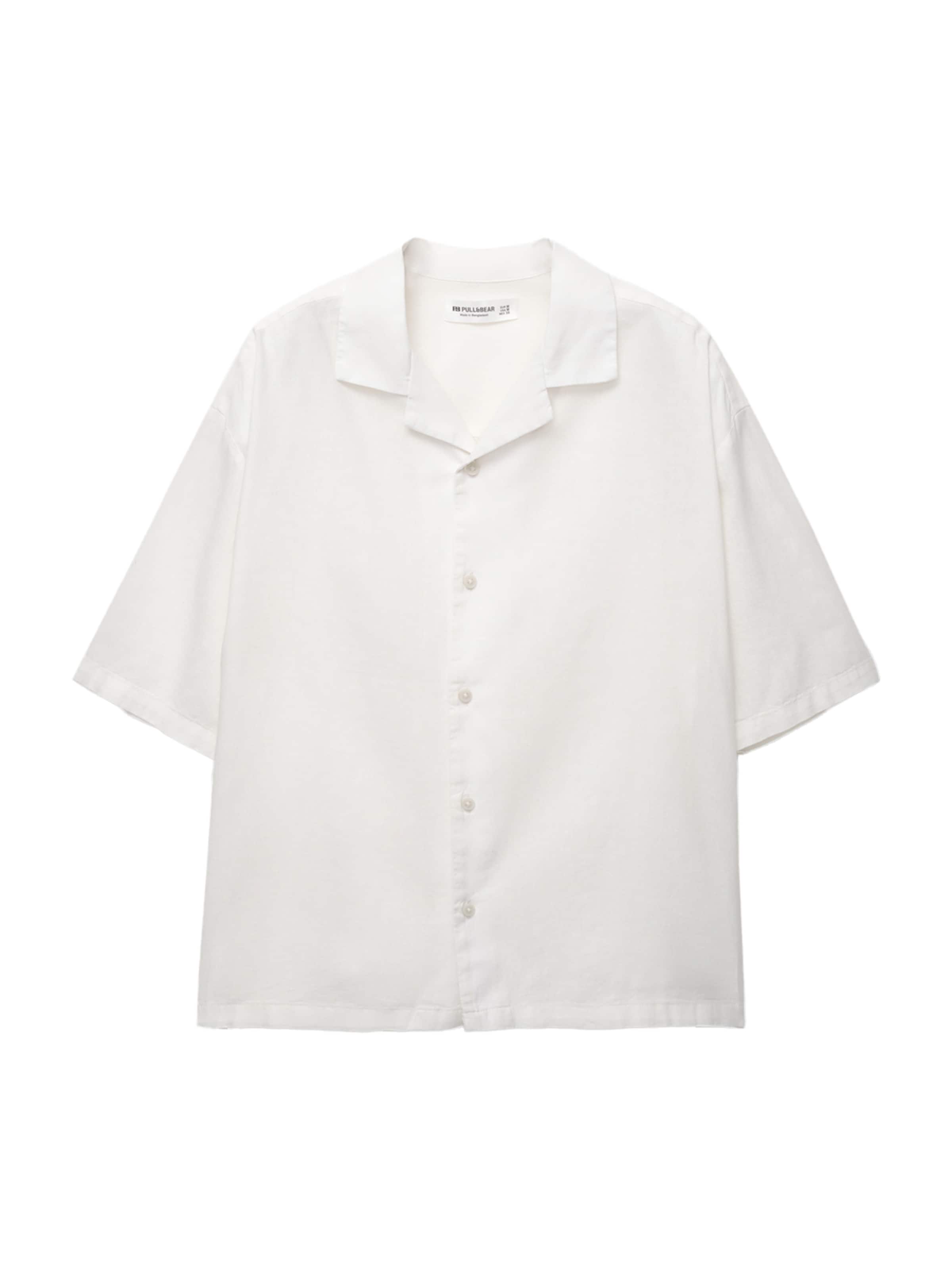 Pull&Bear Comfort Fit Paita värissä valkoinen: etupuoli