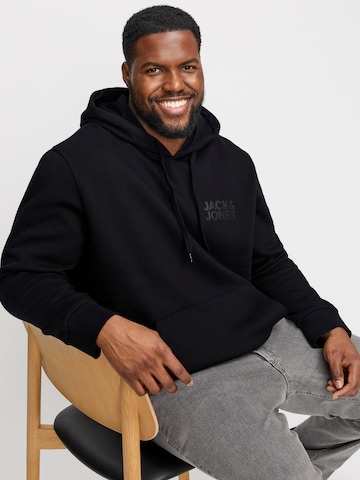 Felpa 'JJECorp' di Jack & Jones Plus in nero