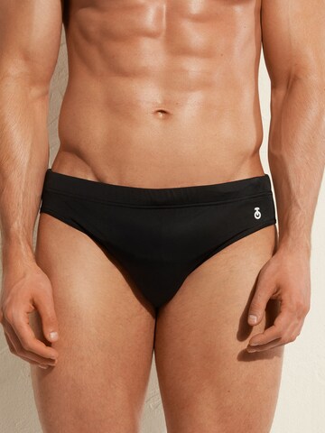 CALZEDONIA Swim Trunks in Black: front