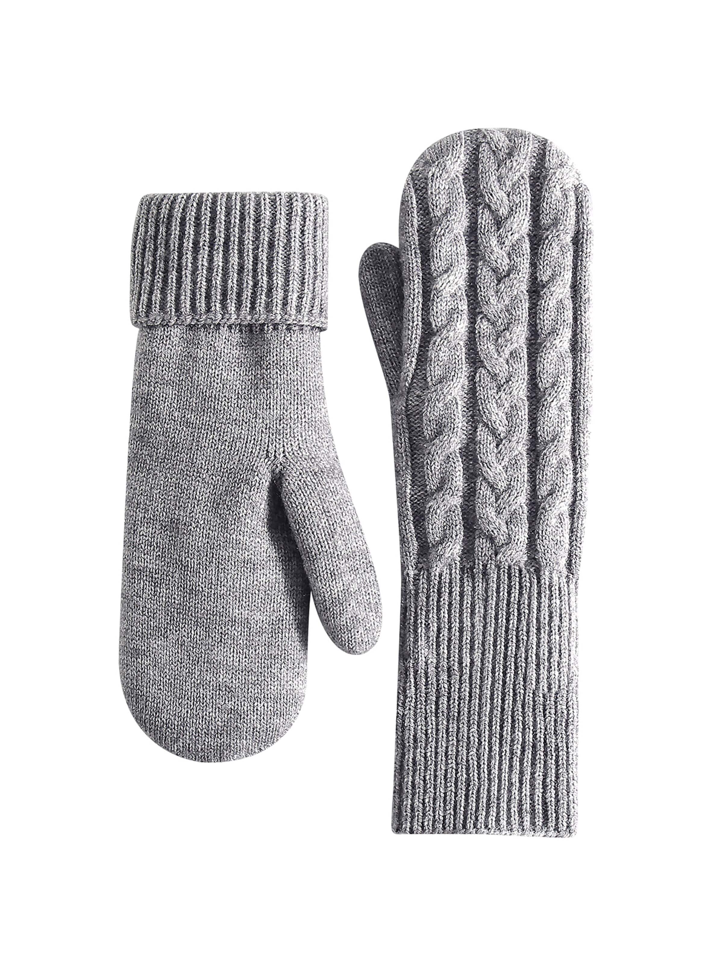 Magicshe Handstulpen 'Strick Winterhandschuhe mit Fleecefutter Warm Weich'‌‌‌‌‌‌‌‌‌ in Grau: Vorderseite