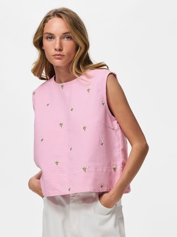 Chemisier 'PCFlora' PIECES en rose : devant