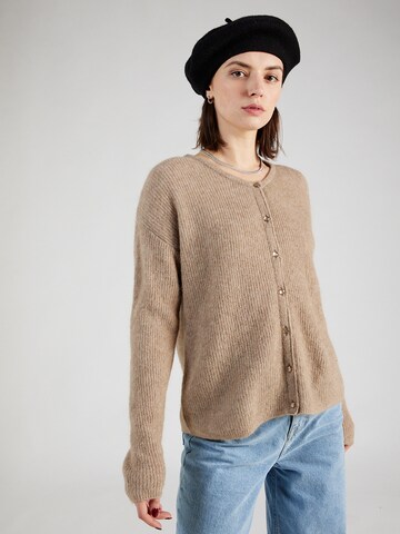 MOS MOSH Knit Cardigan in Beige: front