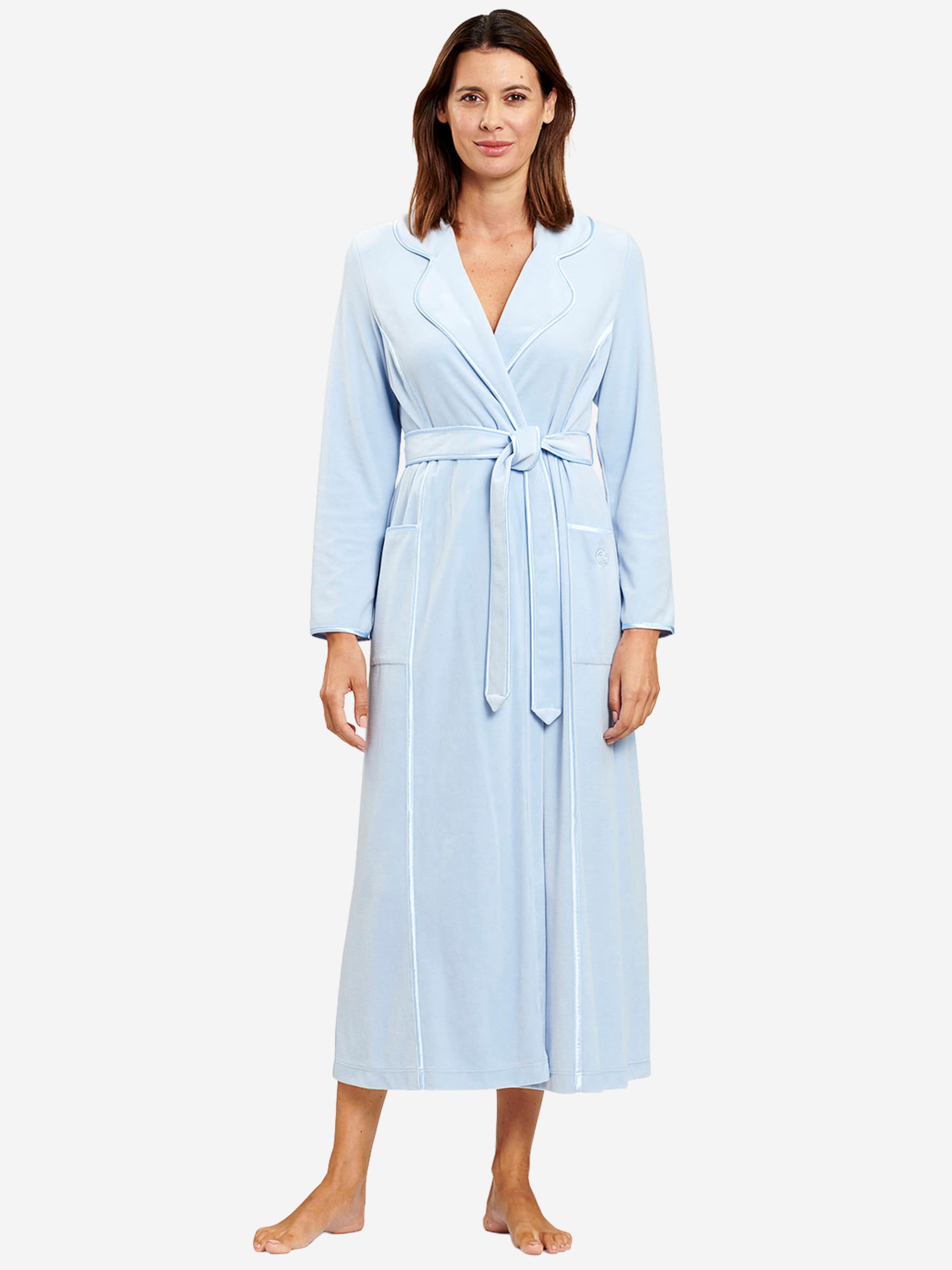 FÉRAUD PARIS Short Bathrobe ' High Class ' in Blue: front