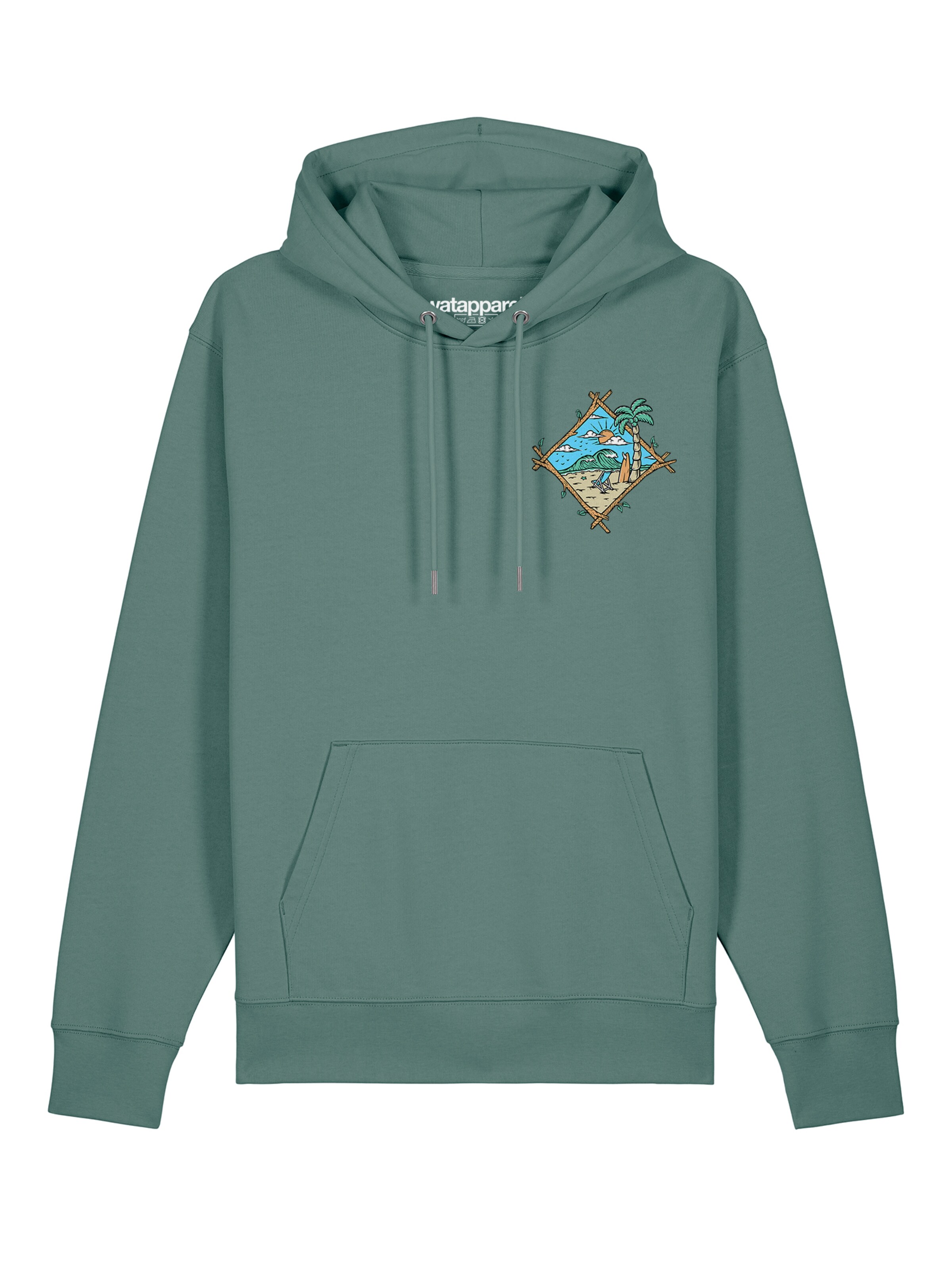 Sweat-shirt ' Beach is calling ' Watapparel en vert : devant