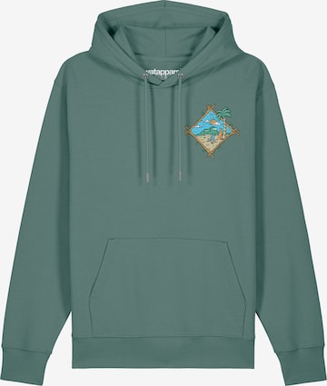 Sweat-shirt ' Beach is calling ' Watapparel en vert : devant