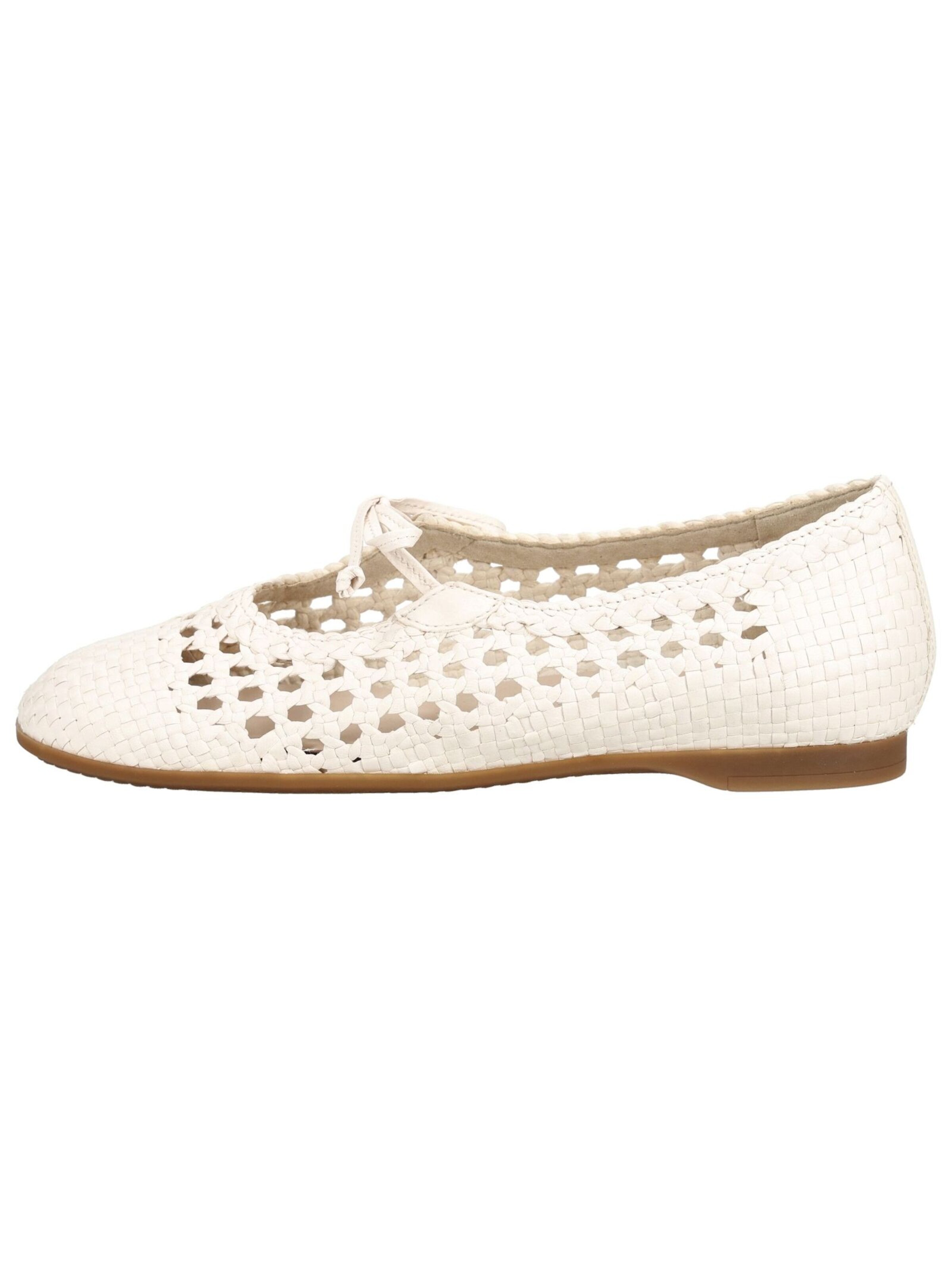 GABOR Ballet Flats with Strap in White