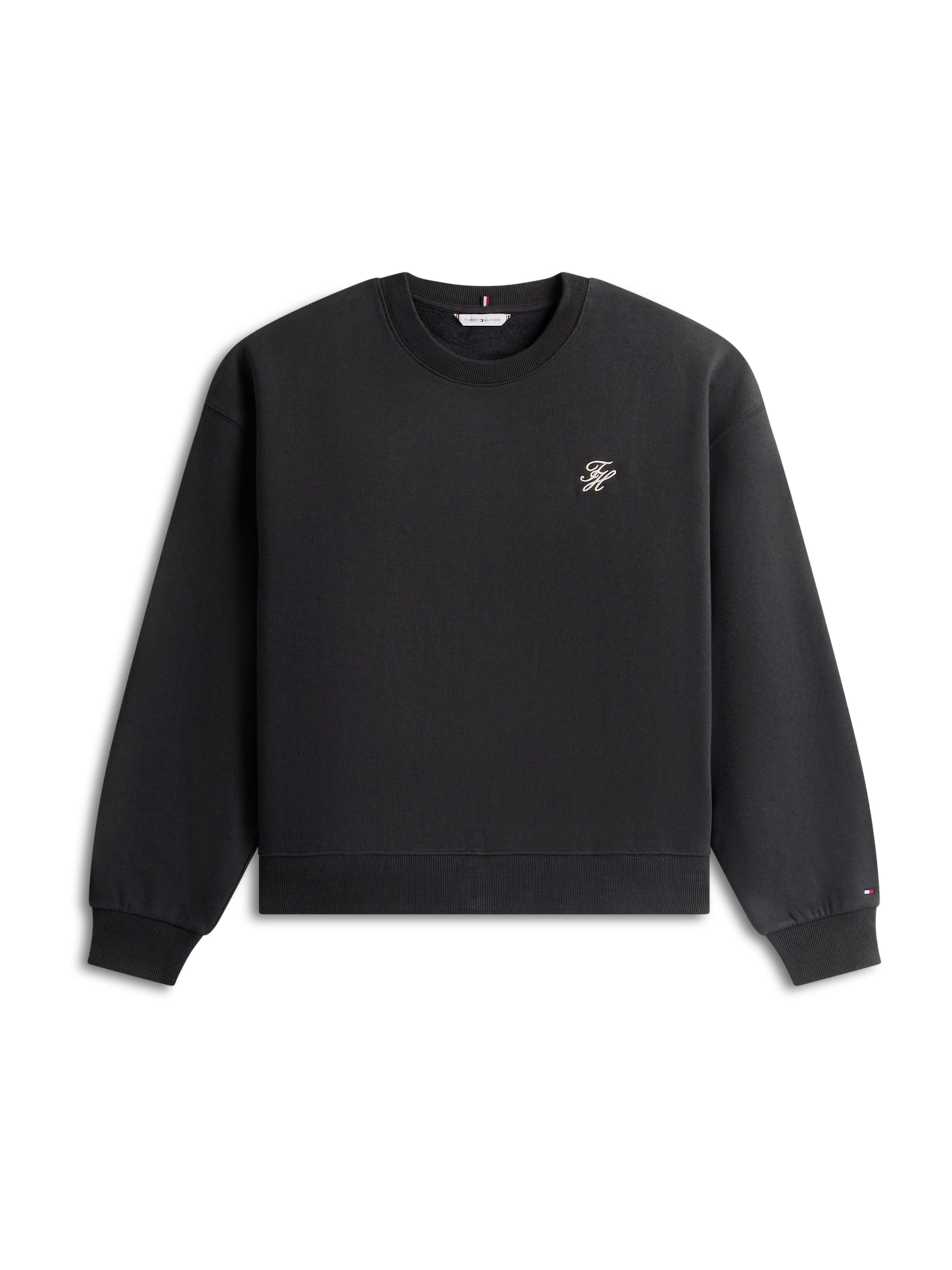 Tommy Hilfiger Curve Μπλούζα φούτερ σε μαύρο: μπροστά