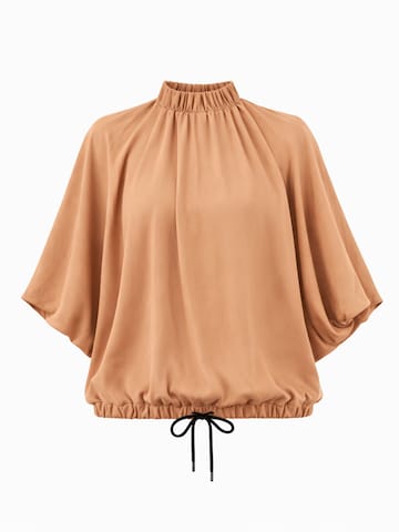 IUnique Blouse 'Kimono Blouse' in Bruin: voorkant