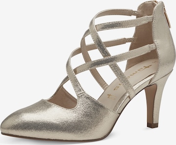 TAMARIS - Sapatos com cunha frontal em ouro: frente
