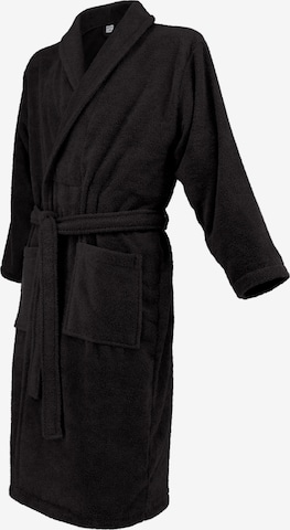 celodoro Bademantel lang 'Home & Spa Collection' in Schwarz: Vorderseite