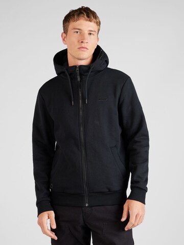 Ragwear Sweat jacket 'Natte' in Black: front