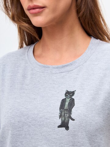 CAT by Maniita Lacitta Shirt 'ROCKER CAT' in Grijs