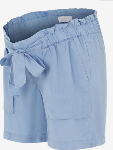 MAMALICIOUS Pleat-Front Pants 'Newbethune' in Blue: front