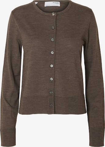 Cardigan 'SLFTHEA' SELECTED en marron : devant