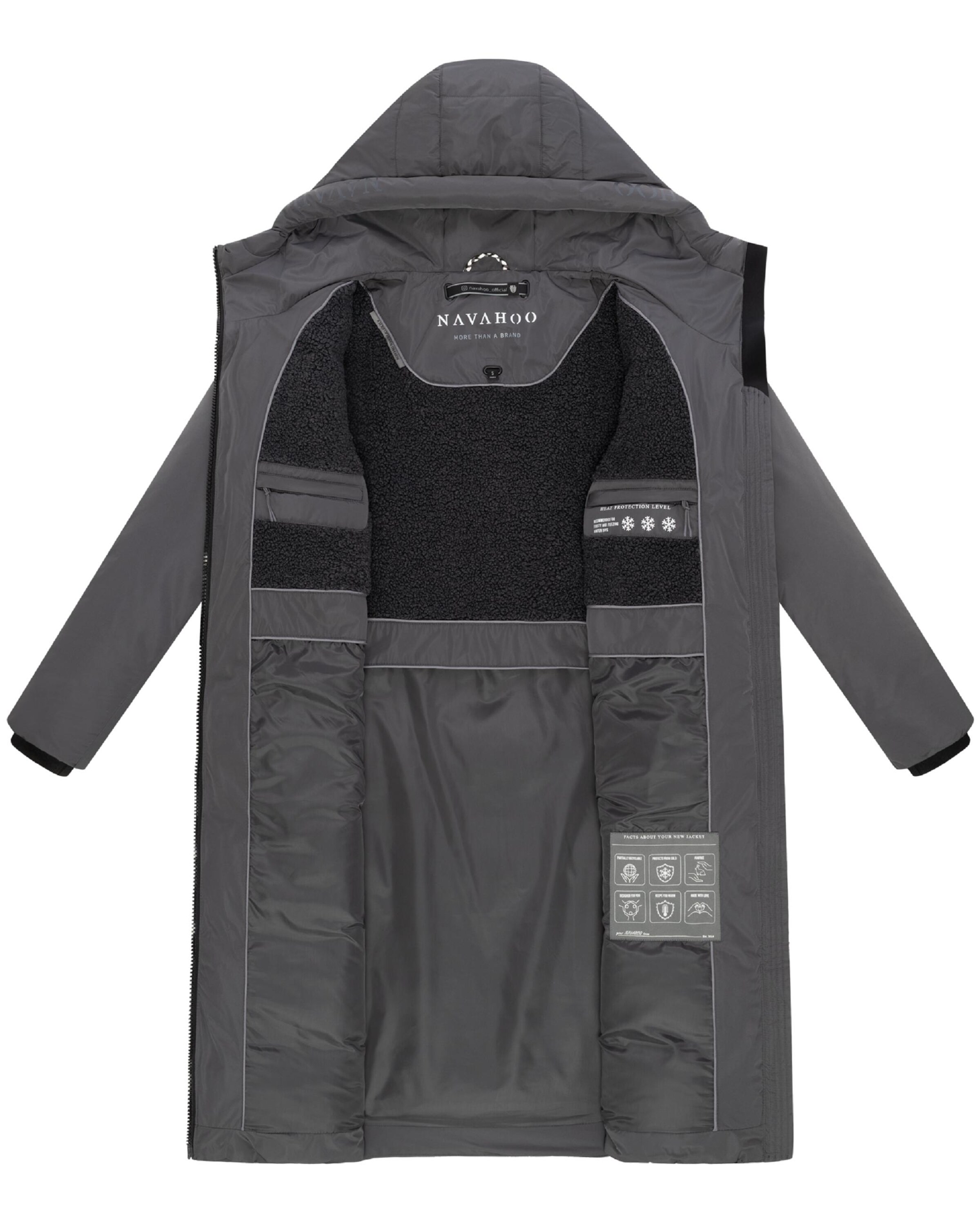 NAVAHOO Płaszcz zimowy 'Herbstnebel 14' w kolorze szary