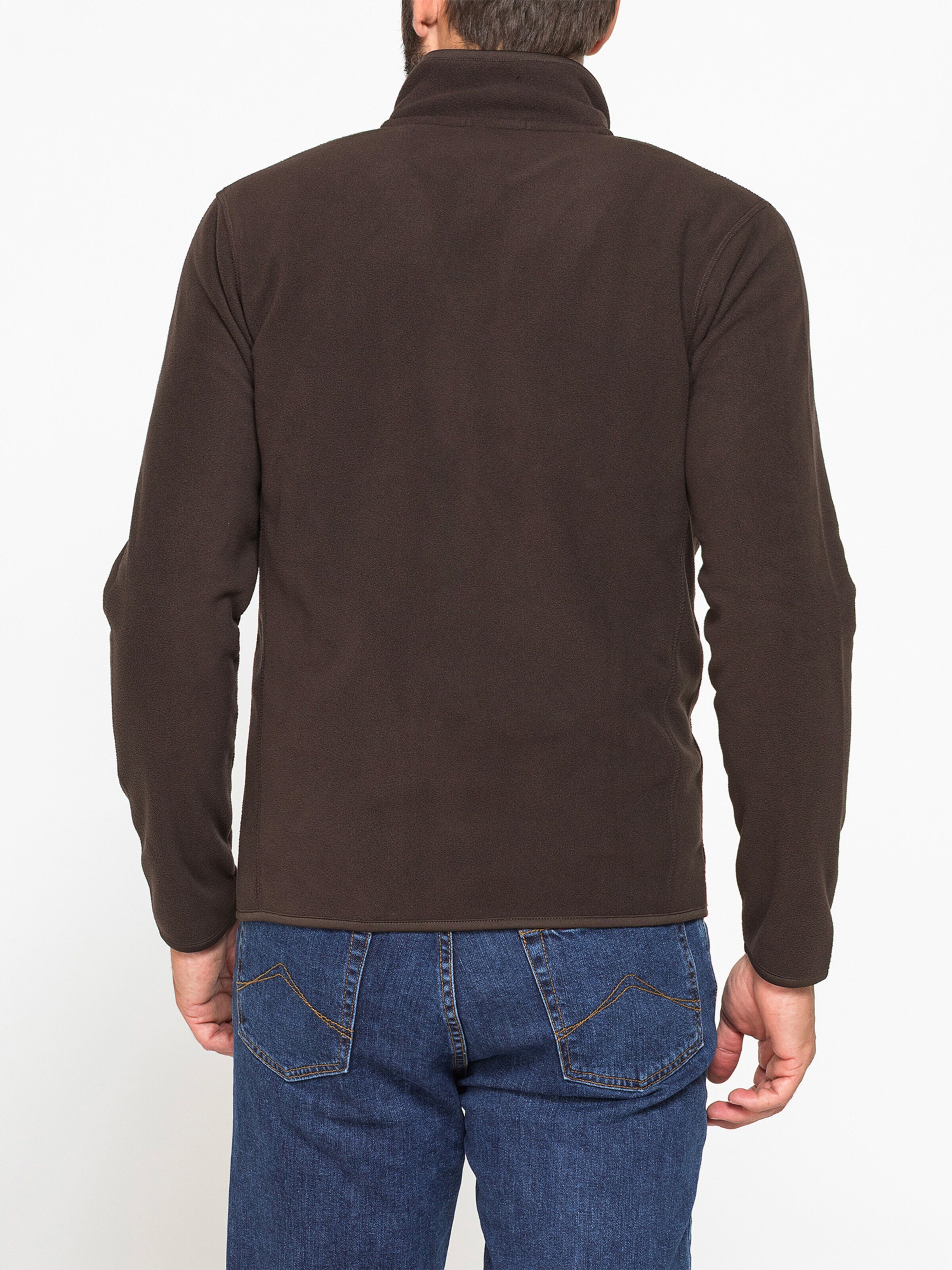 Carrera Jeans Fleece jacket 'Central Zip' in Brown