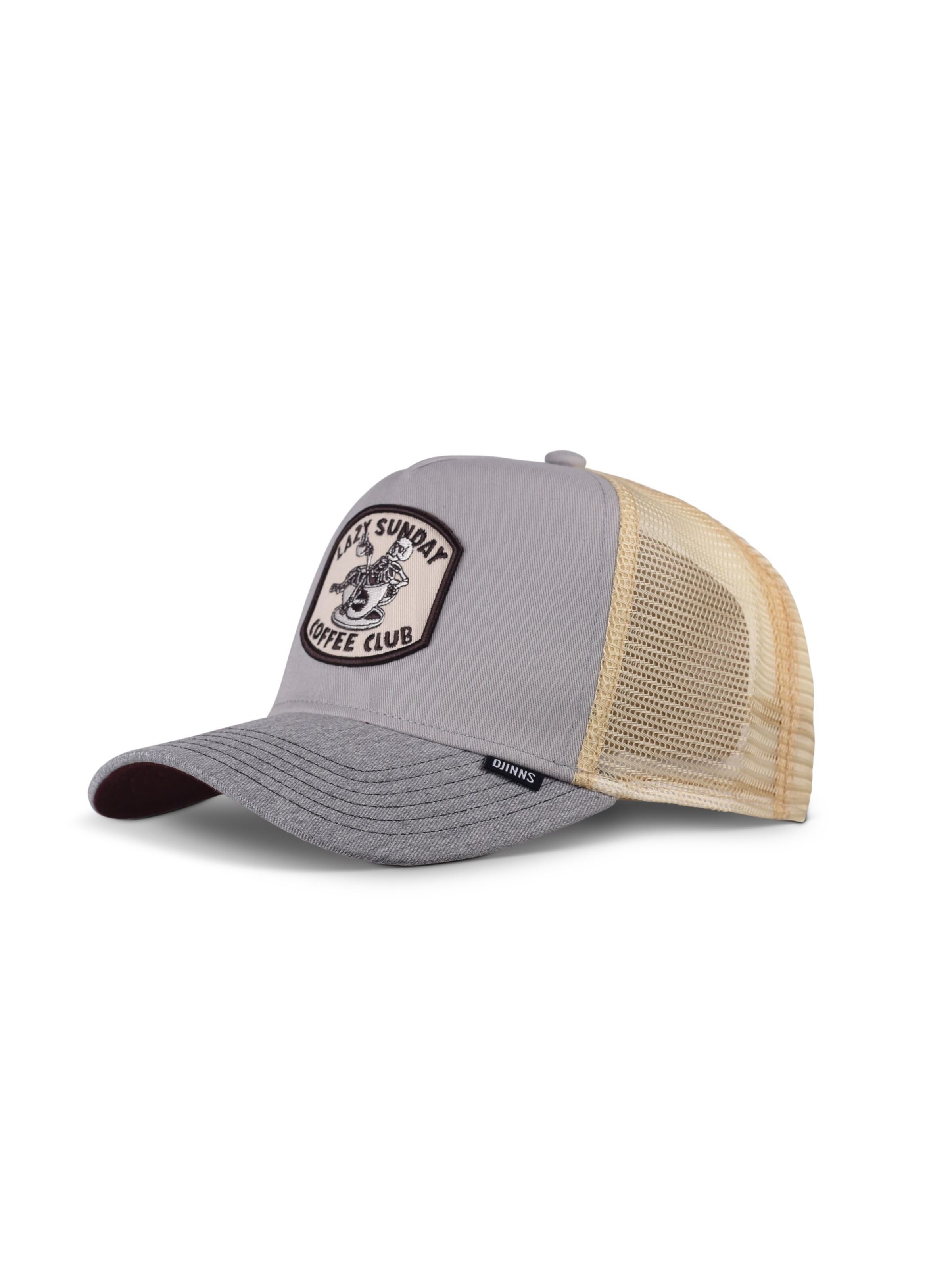 Cappello da baseball 'HFT Coffee Club' di DJINNS in grigio: frontale