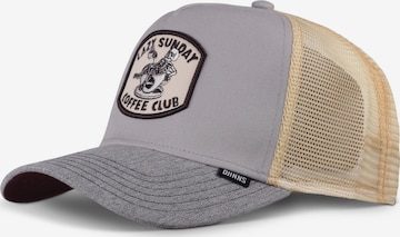 Cappello da baseball 'HFT Coffee Club' di DJINNS in grigio: frontale