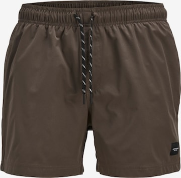 JACK & JONES Swimming shorts 'JPSTMaui' in Brown: front