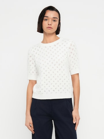 PIECES Sweter 'PCLELOU' w kolorze biały: przód