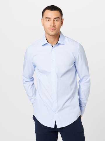 SEIDENSTICKER Slim fit Poslovna srajca | modra barva: sprednja stran