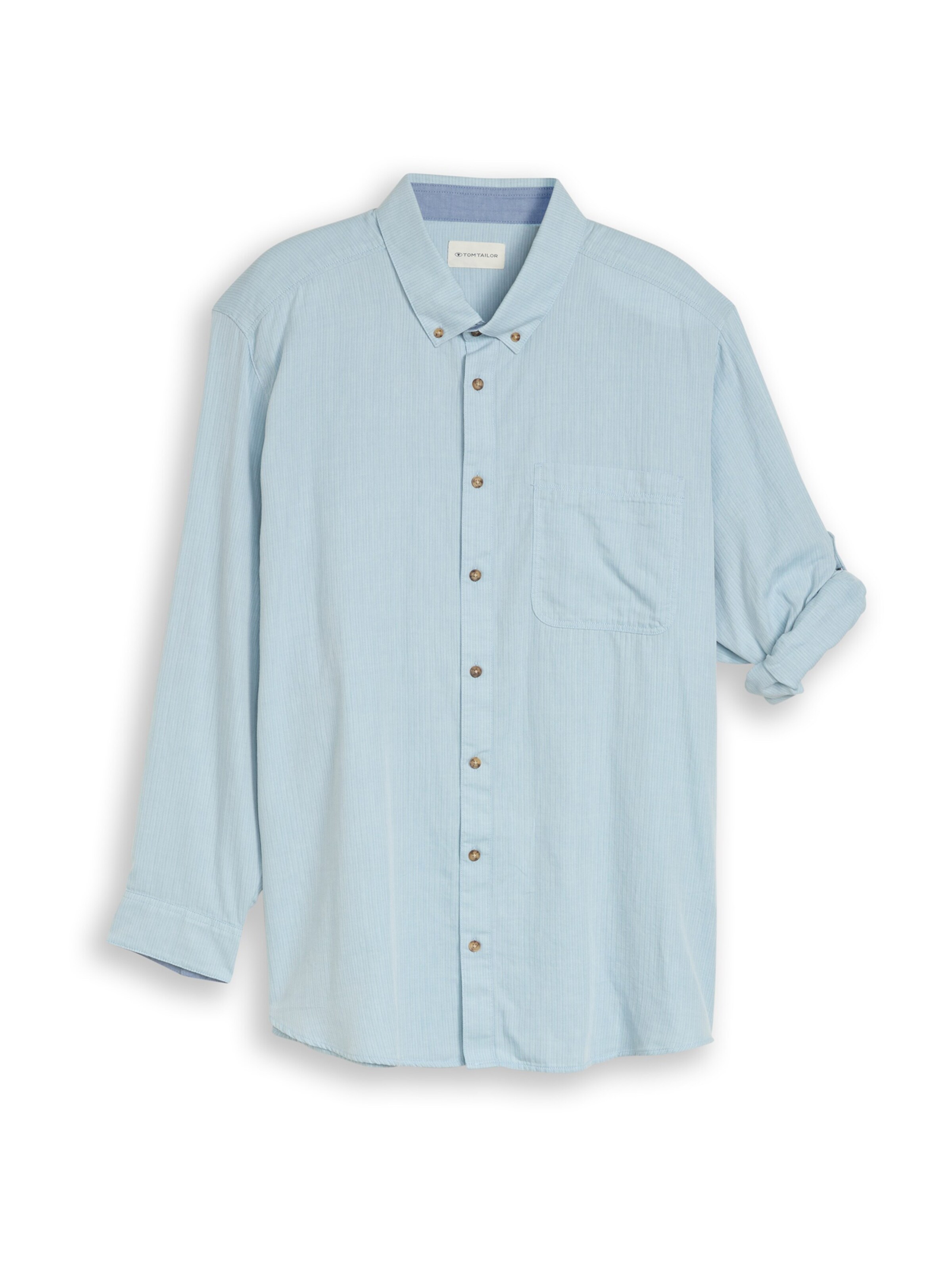 TOM TAILOR Men + Regular fit Button Up Shirt in Blue: front