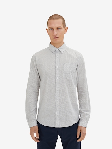 TOM TAILOR - Slim Fit Camisa em branco: frente