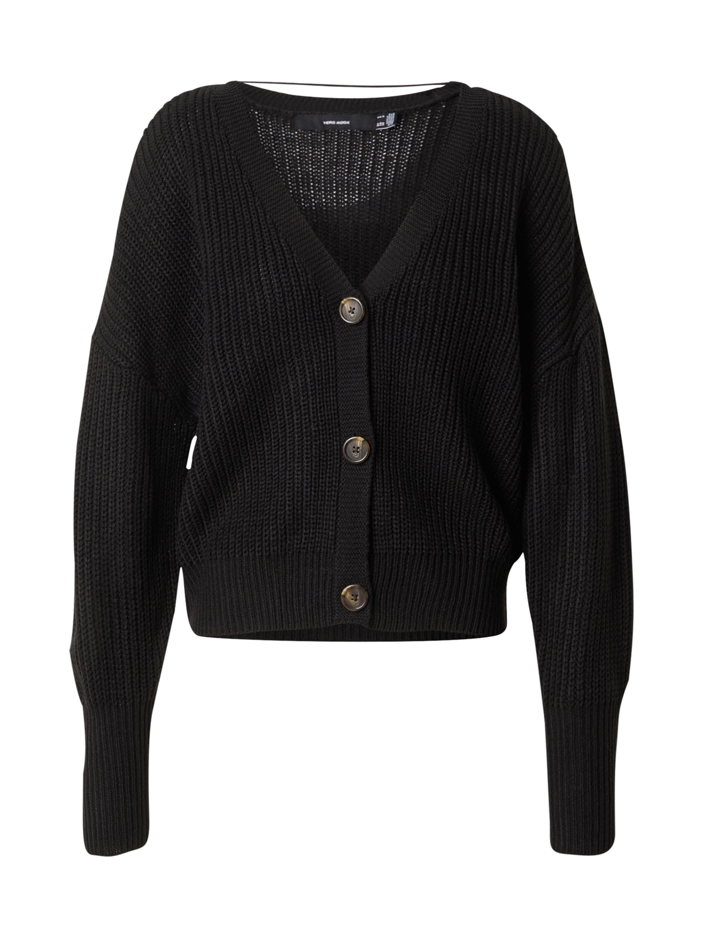 VERO MODA Knit Cardigan 'Lea' in Black: front