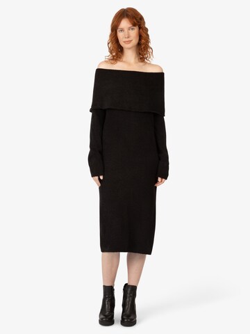 APART Knitted dress in Black: front