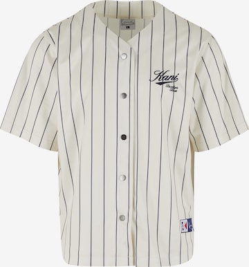 Chemise 'Varsity' Karl Kani en blanc : devant