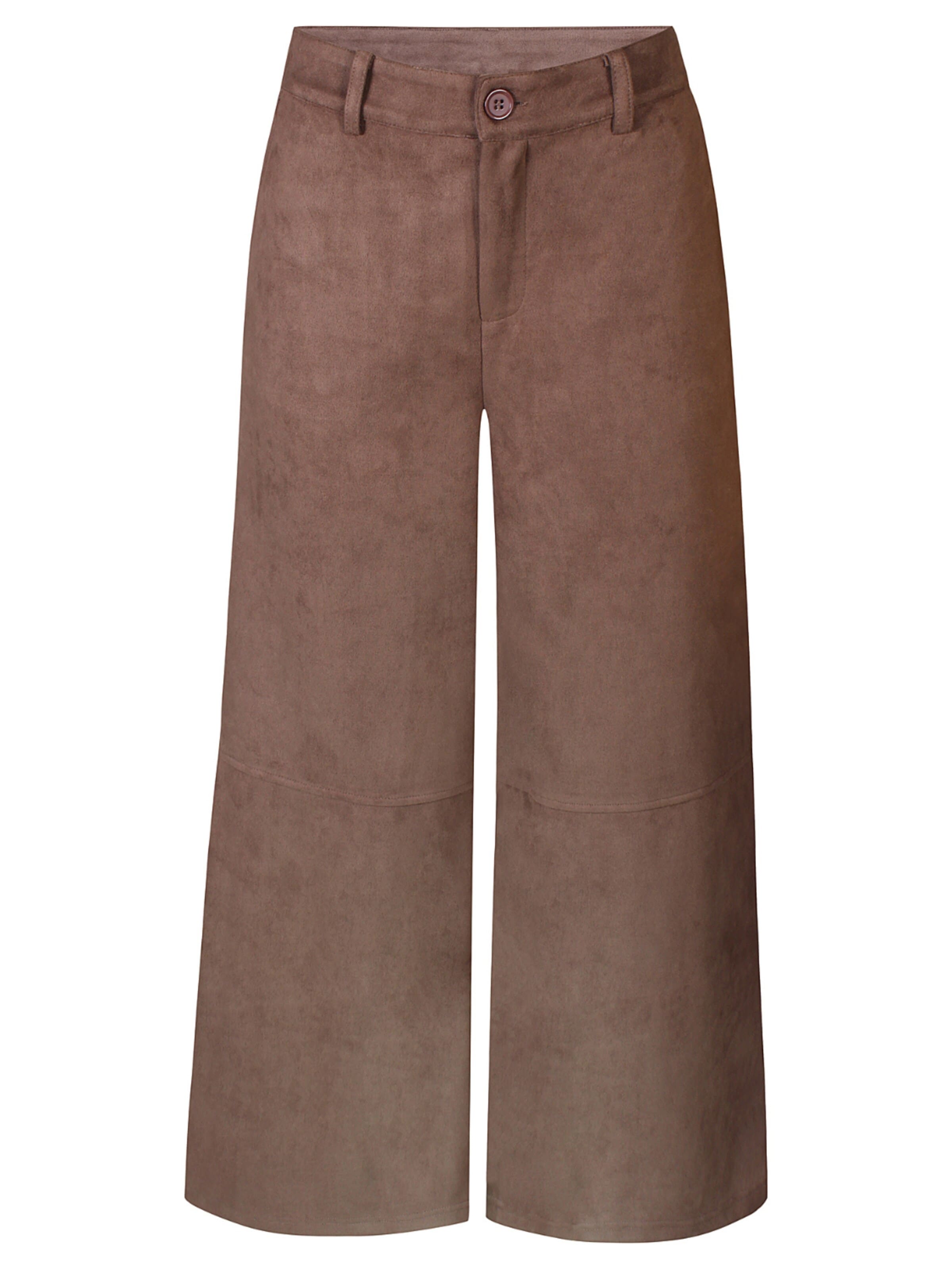ze-ze Wide leg Broek 'Carlota 057' in Bruin: voorkant