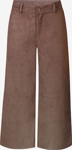 ze-ze Wide leg Broek 'Carlota 057' in Bruin: voorkant