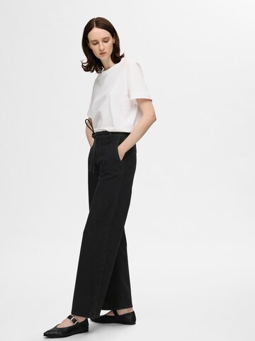 SELECTED Wide leg Jeans in Zwart
