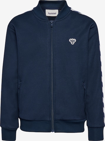 Hummel Zip-Up Hoodie 'Archive' in Blue: front