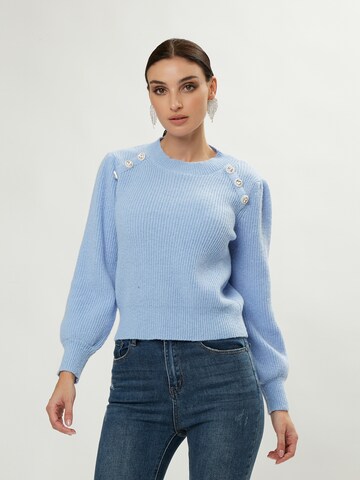 Influencer - Pullover em azul: frente