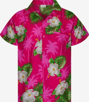 Camicia 'Small Flower' di King Kameha in rosa: frontale