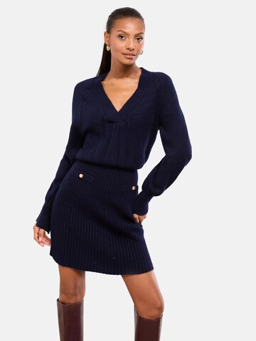 Lipsy Knit dress in Blue: front