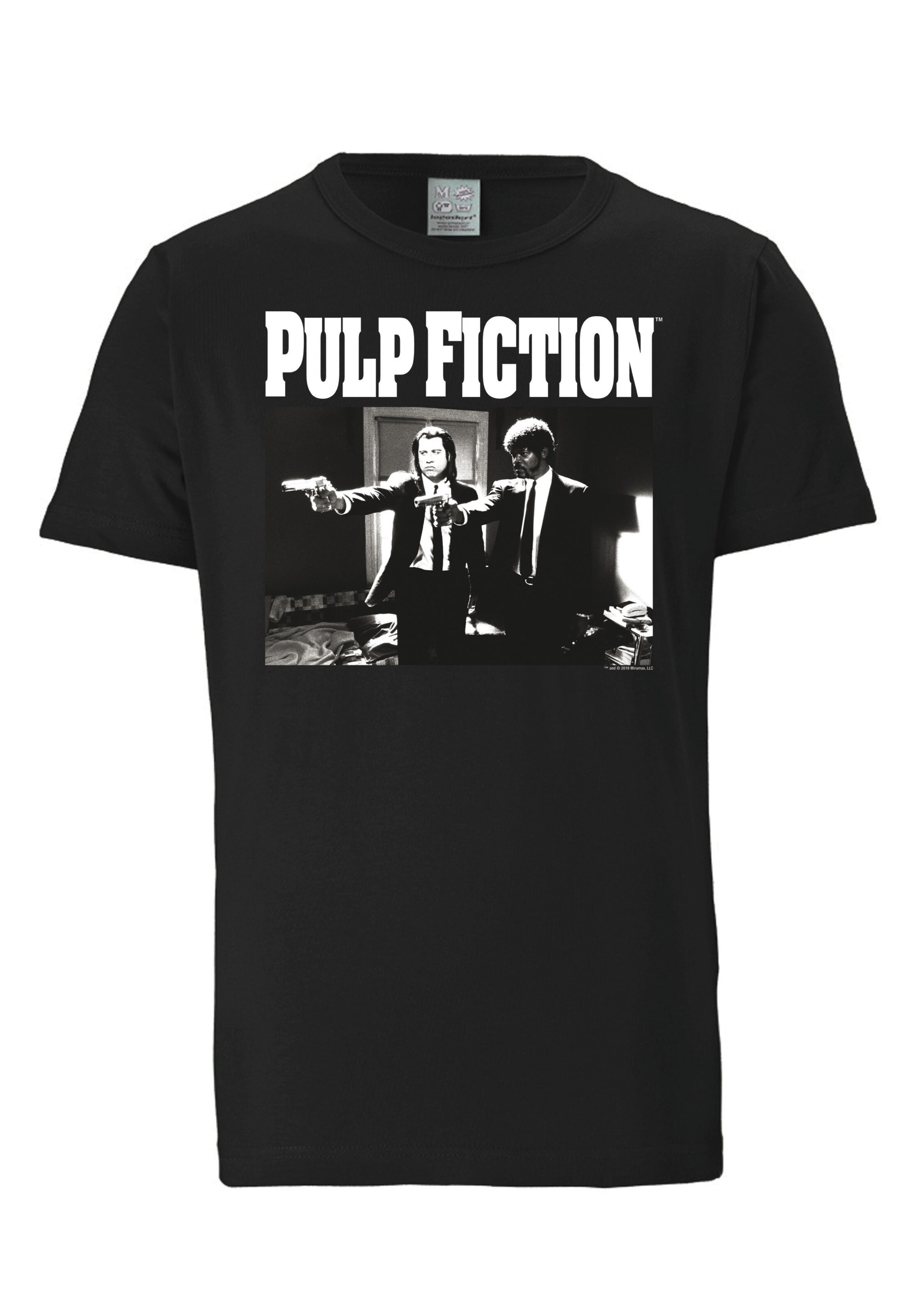 LOGOSHIRT Shirt 'Pulp Fiction' in Black: front