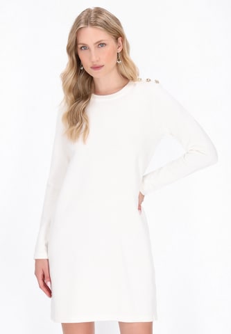 DreiMaster Klassik - Vestido de malha em branco: frente