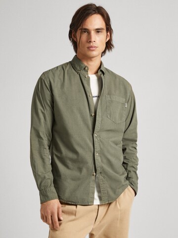 Pepe Jeans Regular fit Button Up Shirt 'Prince' in Green: front