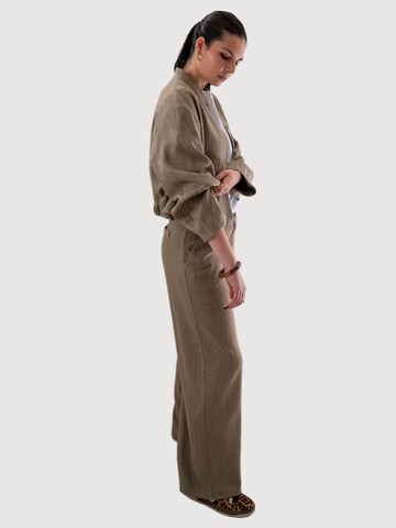 WEARABLE STORIES Wide Leg Bundfaltenhose 'Joy' in Beige