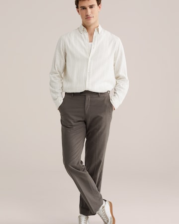 WE Fashion Regularen Hlače na rob | siva barva