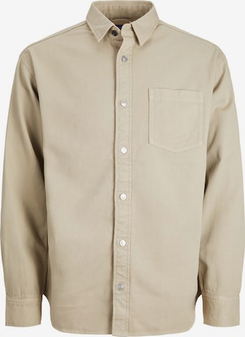 JACK & JONES Comfort fit Button Up Shirt in Beige: front